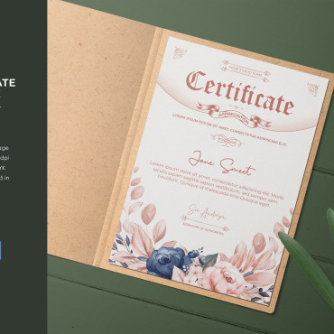 Template Floral Certificate Templates 202659