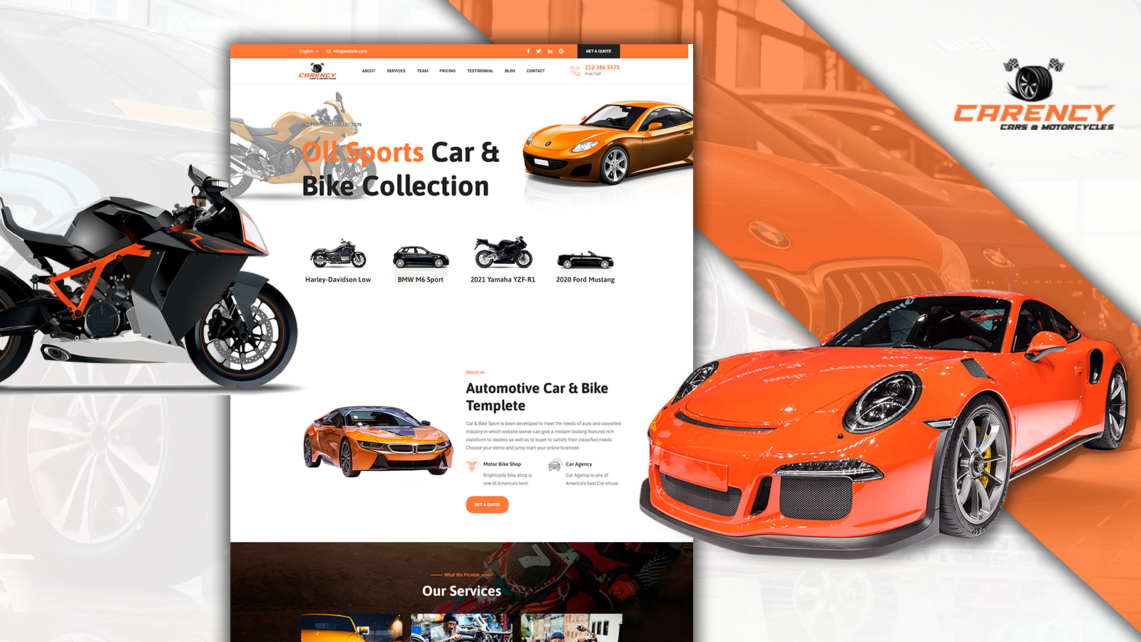 Carency Car Showroom Landing Page HTML5 Template