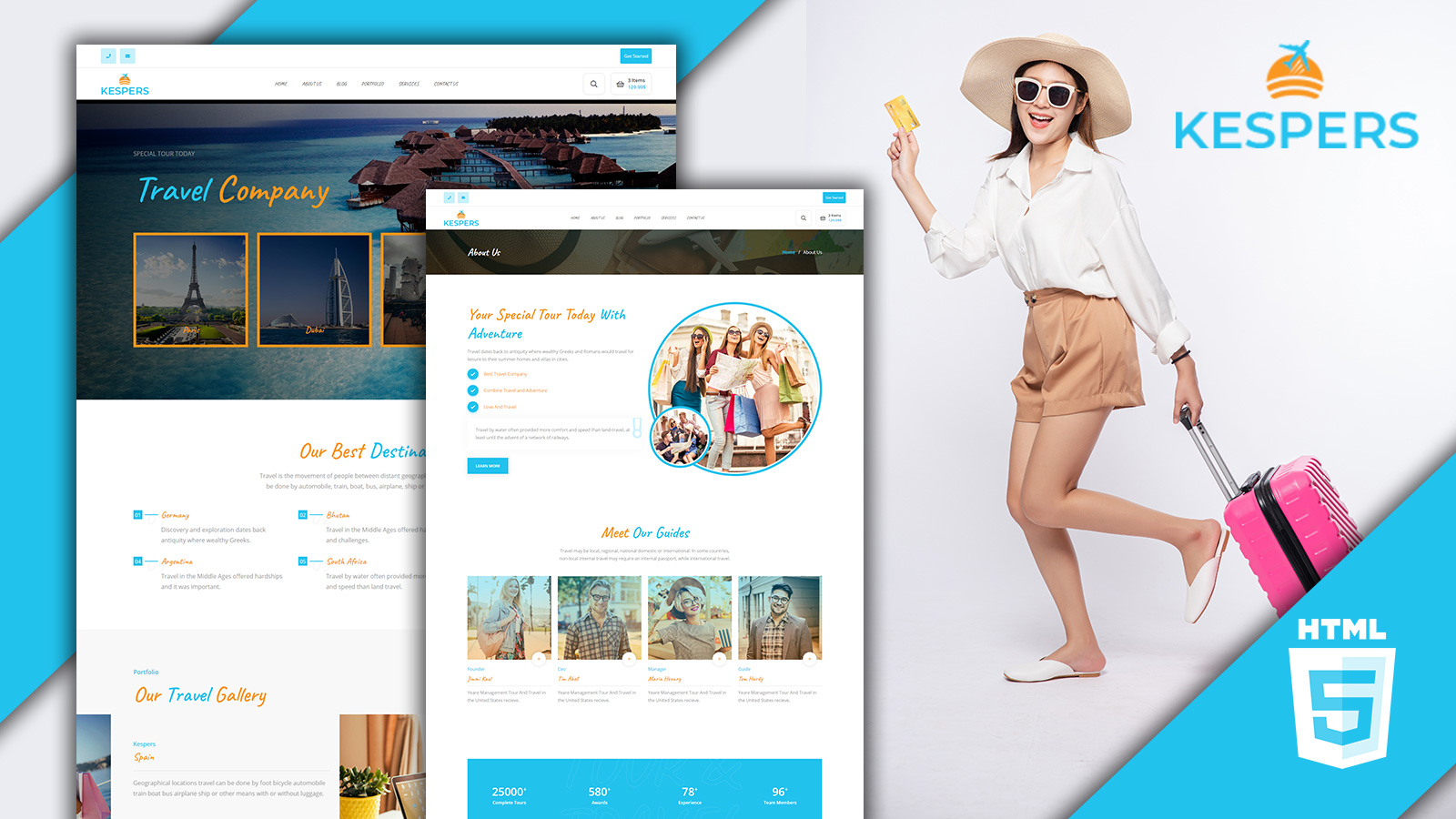 Kespers Traveling Agency HTML5 Website Template
