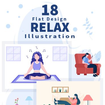 Home Relaxation Illustrations Templates 202799