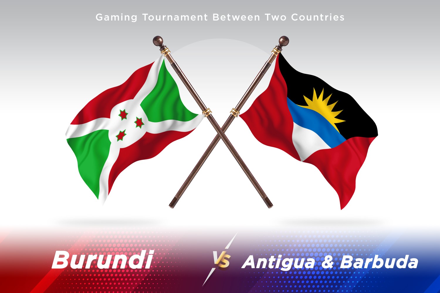 Bosnia versus Antigua and Barbuda Two Flags