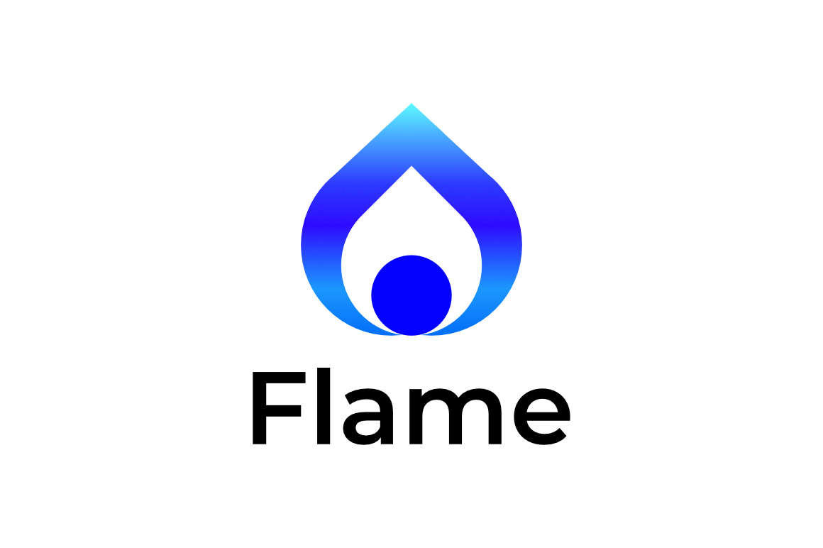 Blue Flame - Fire Burn Gradient Corporate Logo