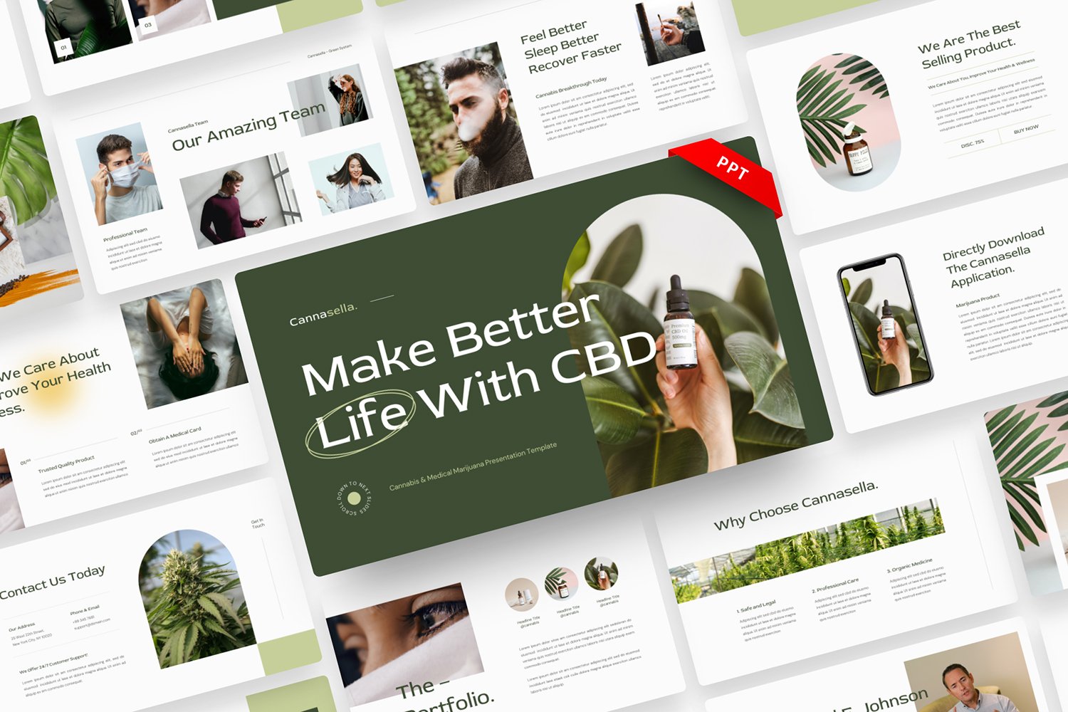 Cannasella - Cannabis and Medical Marijuana PowerPoint Template