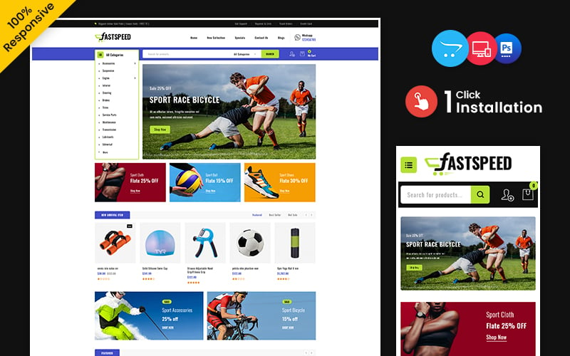 Fastspeed – Sports, Outdoors and Travel Multipurpose Responsive OpenCart Store