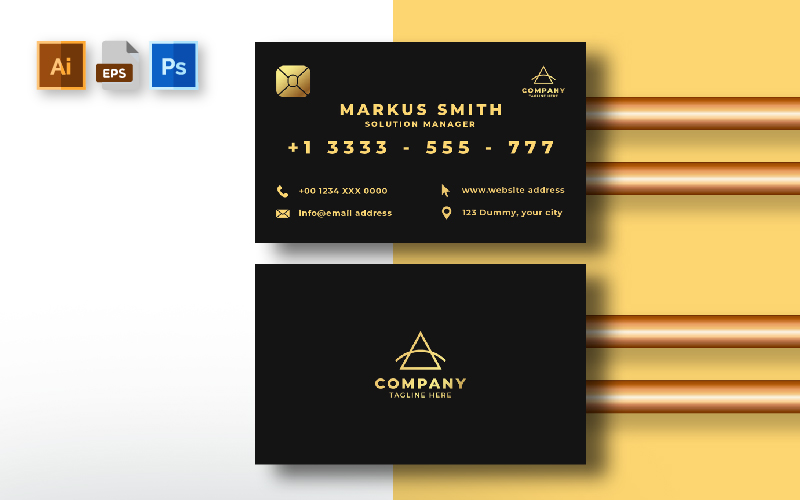 Creadit Card Style Multipurpose Business Card | Volume: 36 - Corporate Identity Template