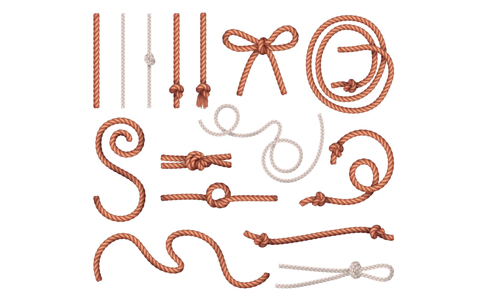 Rope Knots Realistic Set Vector Illustration Concept