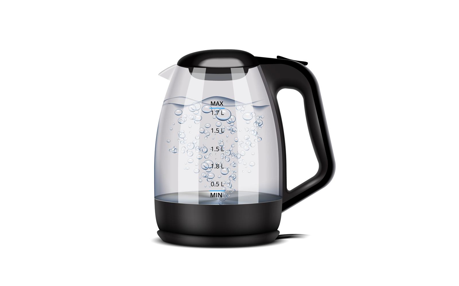 Electric Kettle Realistic Vector Illustration Concept