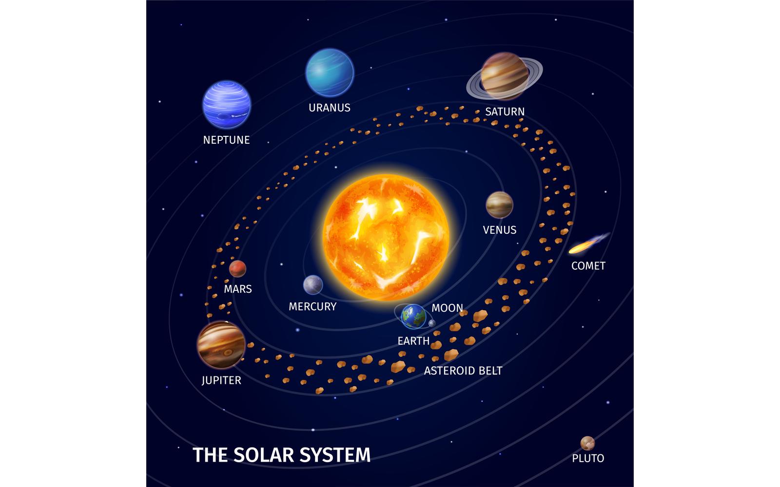 Realistic Space Vector Illustration Concept