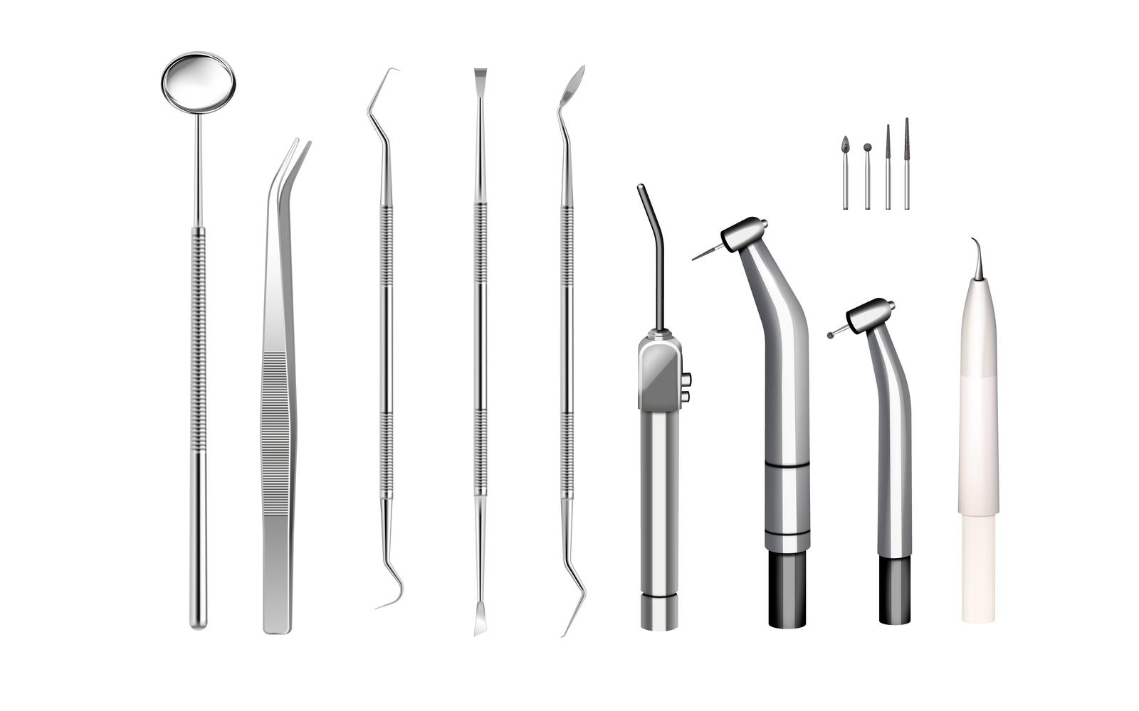 Stomatological Cabinet Realistic Set Vector Illustration Concept