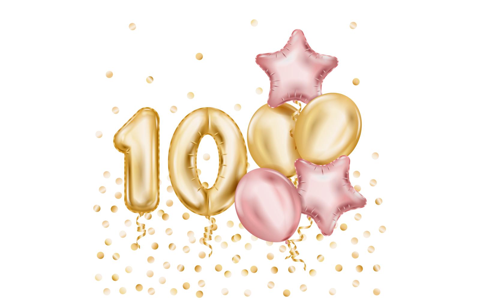 Anniversary Balloons Realistic 3 Vector Illustration Concept