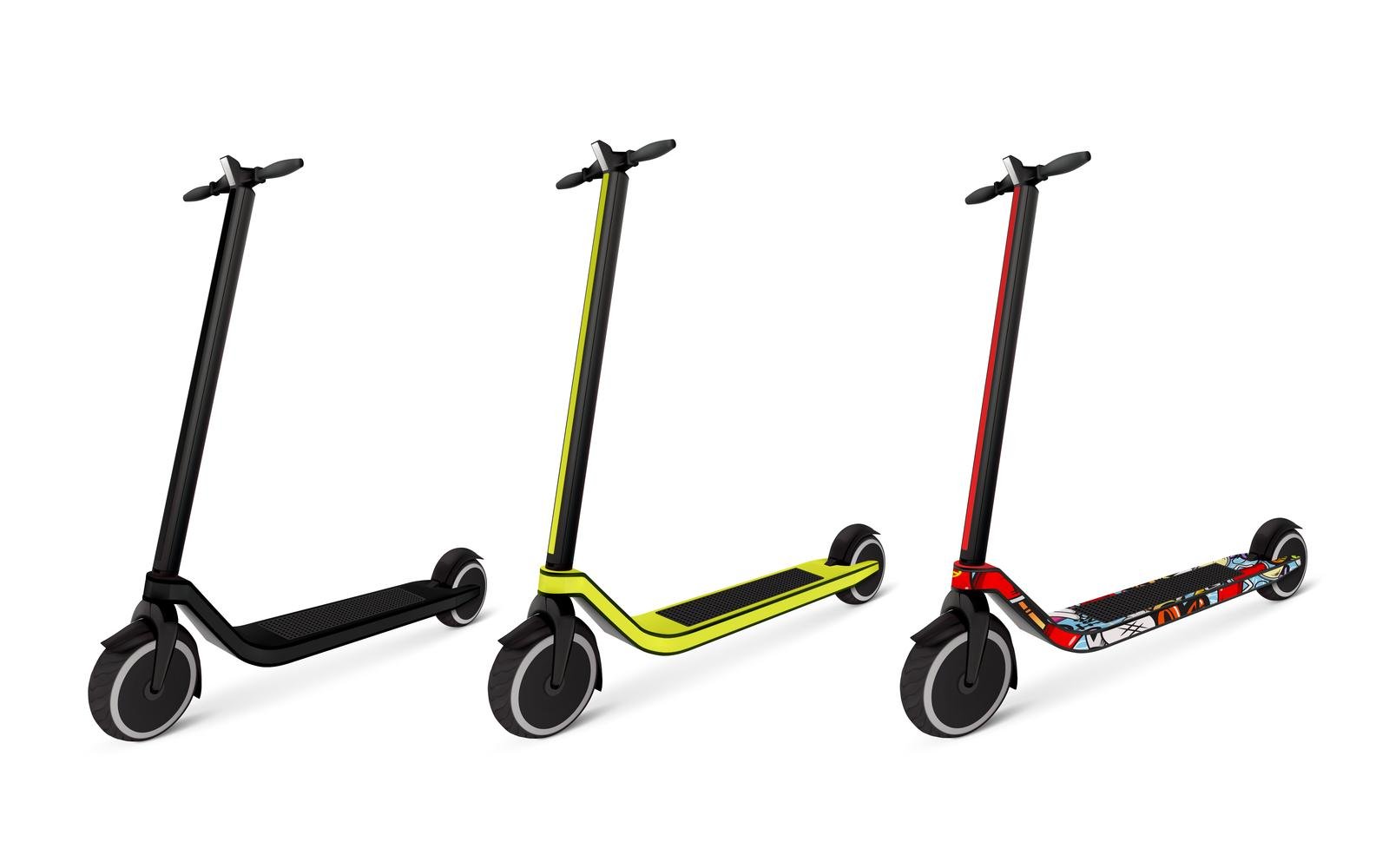 Electric Scooter Realistic Vector Illustration Concept