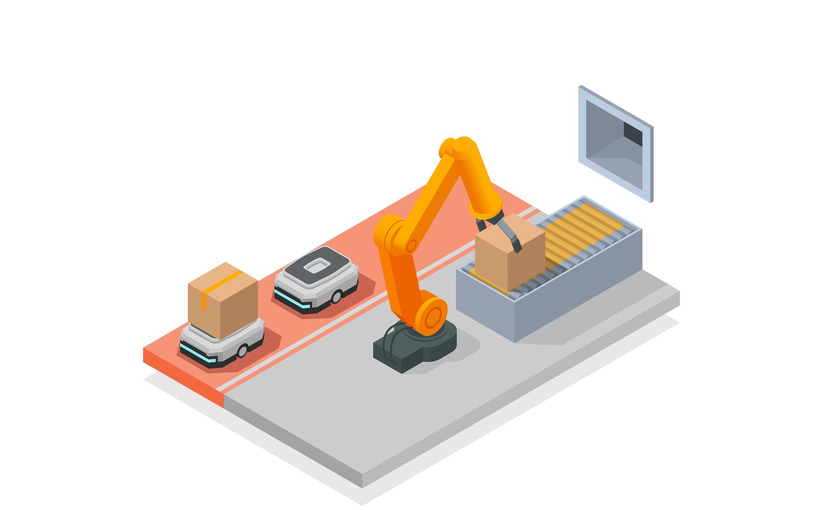 Modern Warehouse Isometric 3 Vector Illustration Concept