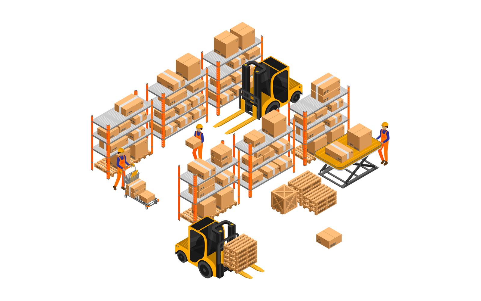 Warehouse Isometric Vector Illustration Concept