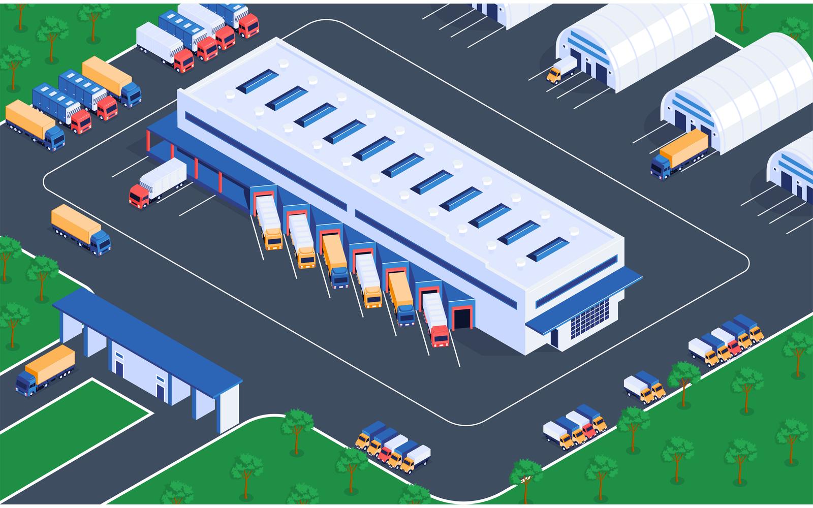 Isometric Logistic Vector Illustration Concept