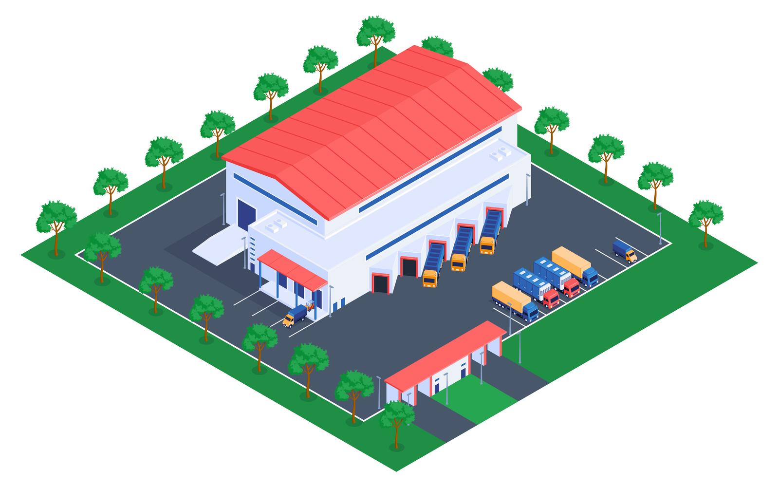 Isometric Logistic Illustration Vector Illustration Concept