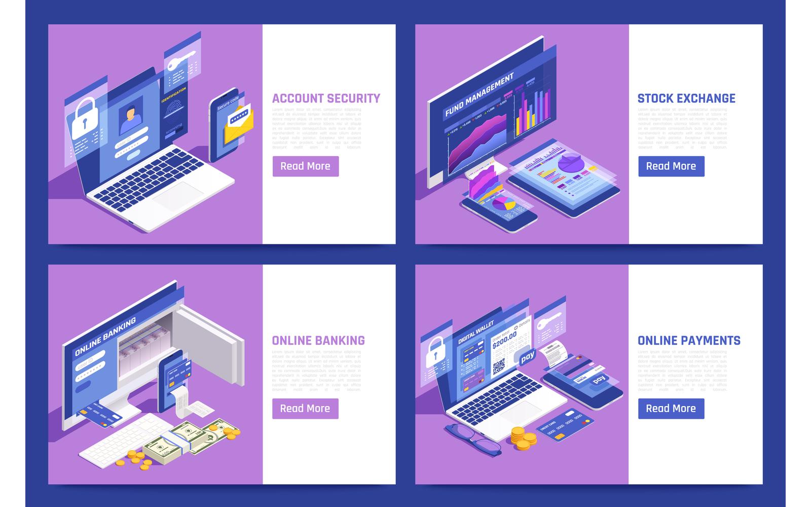 Financial Technology Isometric Vector Illustration Concept