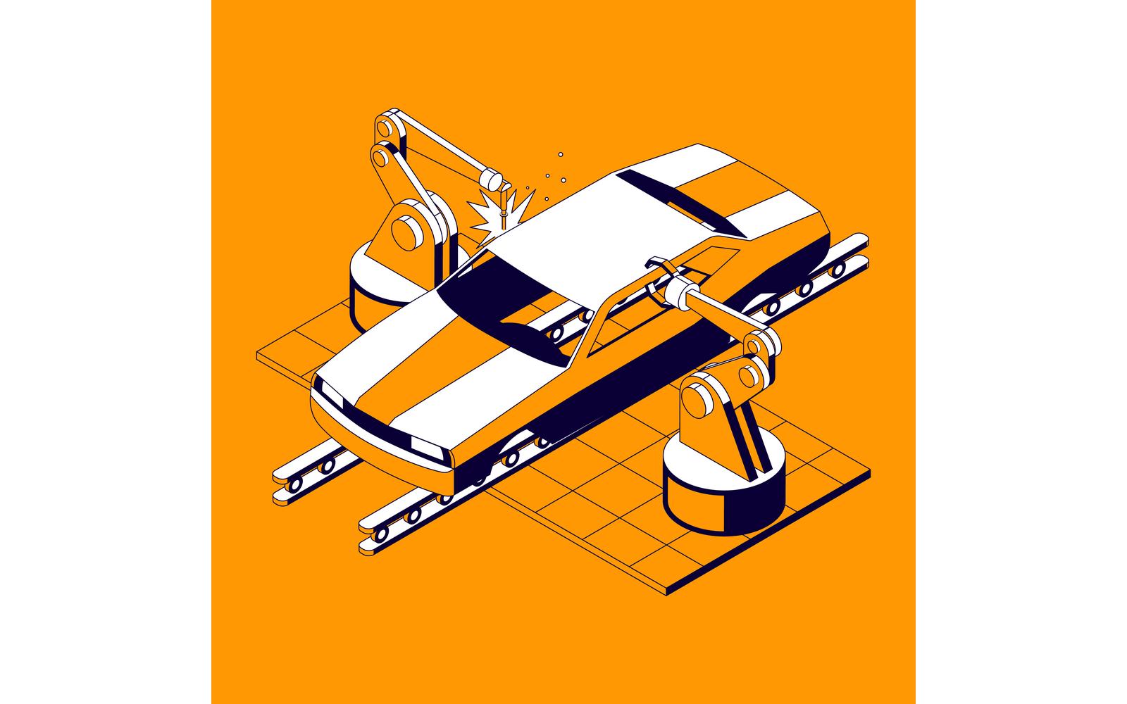 Car Parts Isometric Composition Vector Illustration Concept