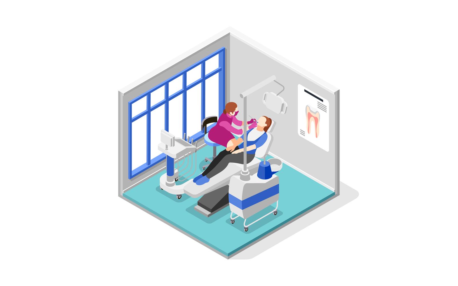 Health Check Up Isometric Composition Vector Illustration Concept