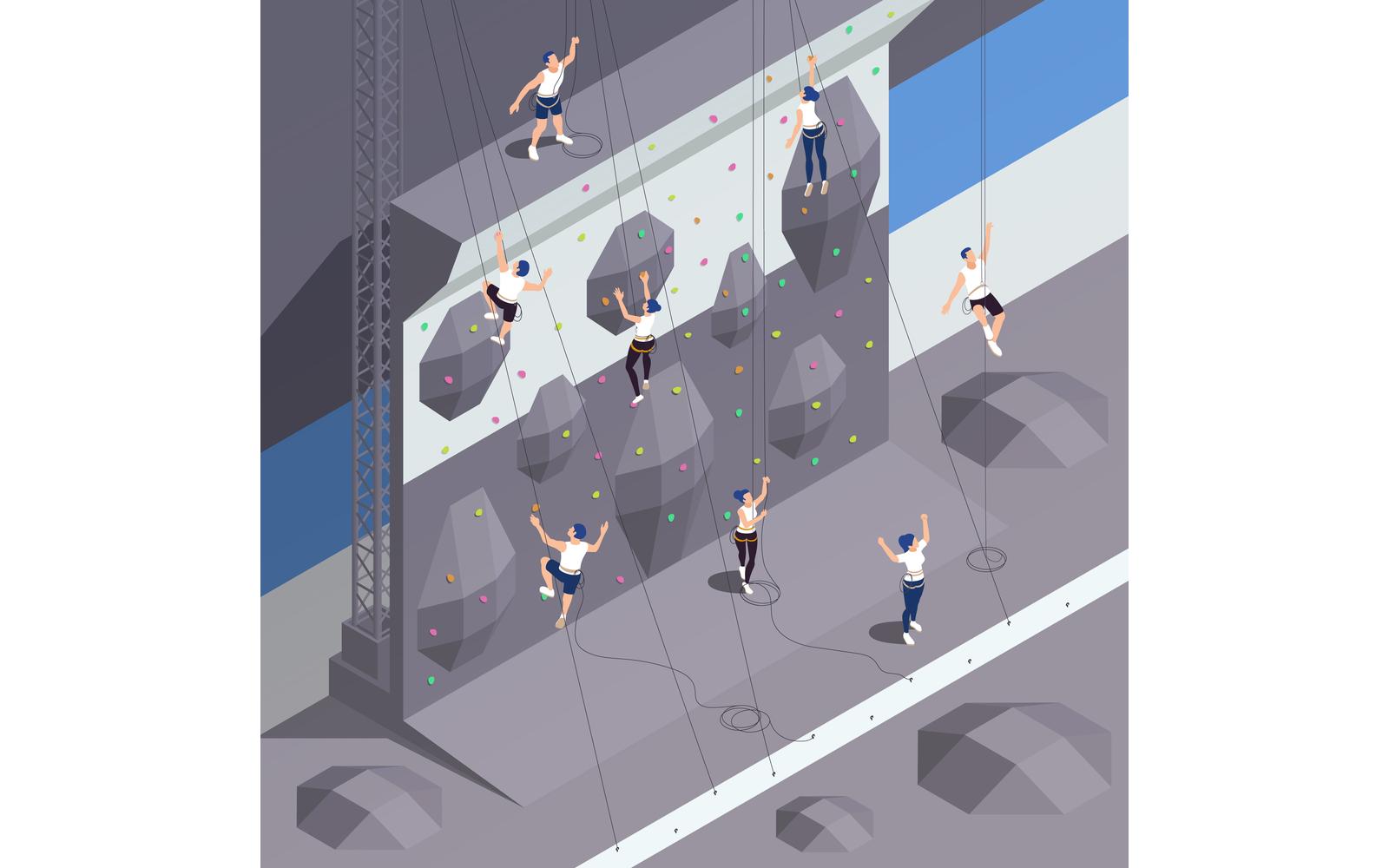 Sport Climbing Isometric Vector Illustration Concept