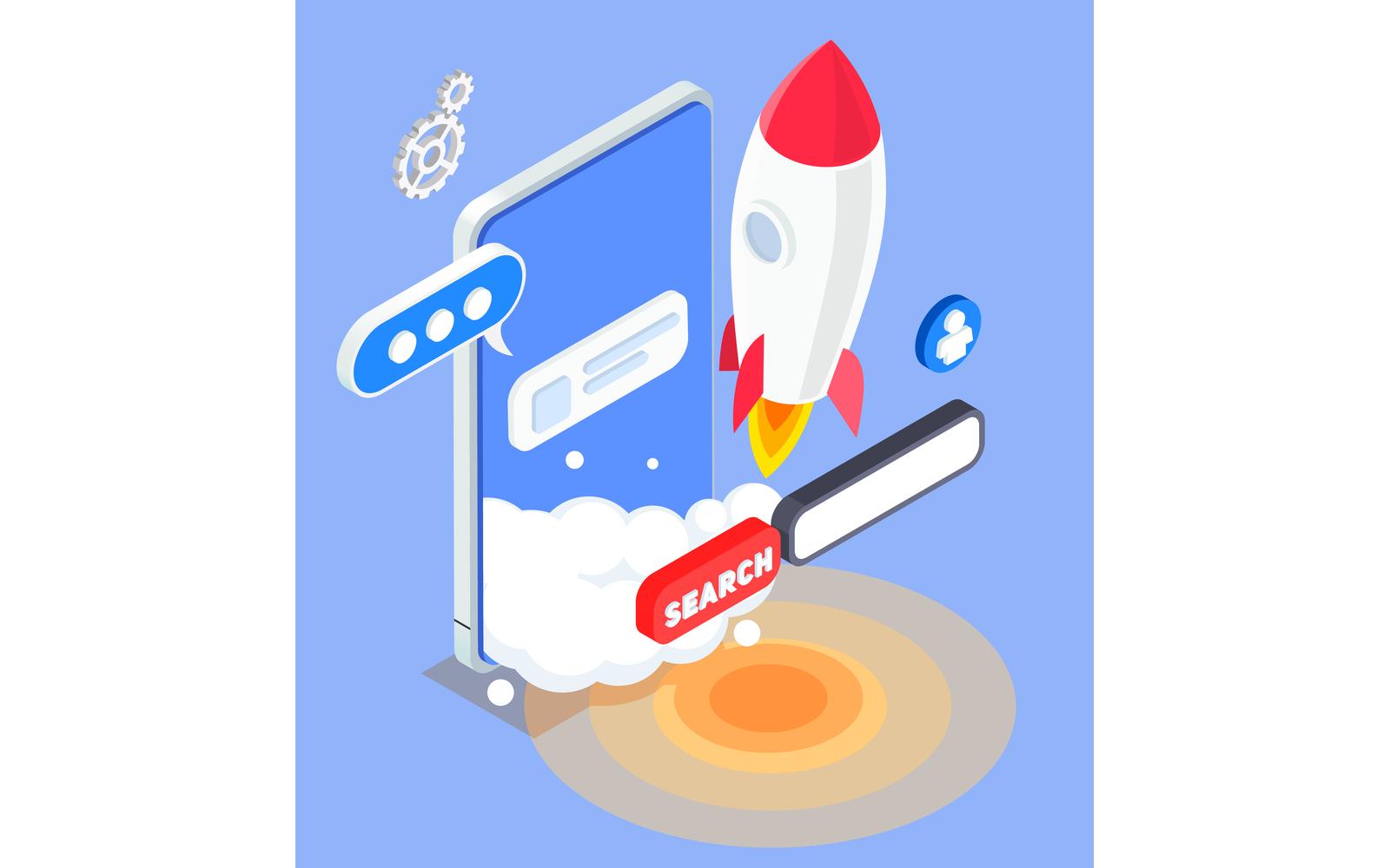 Aso Application Store Optimization Isometric-01 Vector Illustration Concept