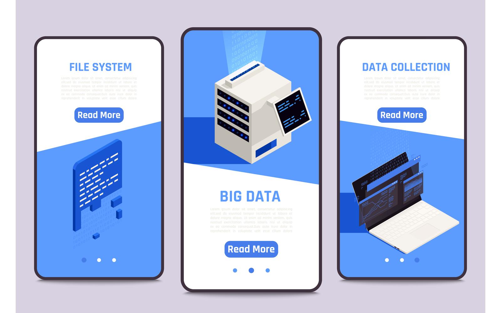 Big Data Analysis Isometric-01 Vector Illustration Concept