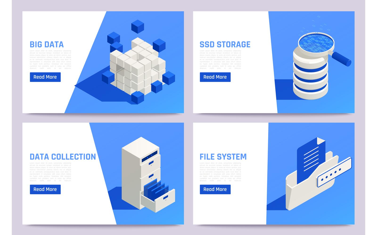 Big Data Analysis Isometric Vector Illustration Concept