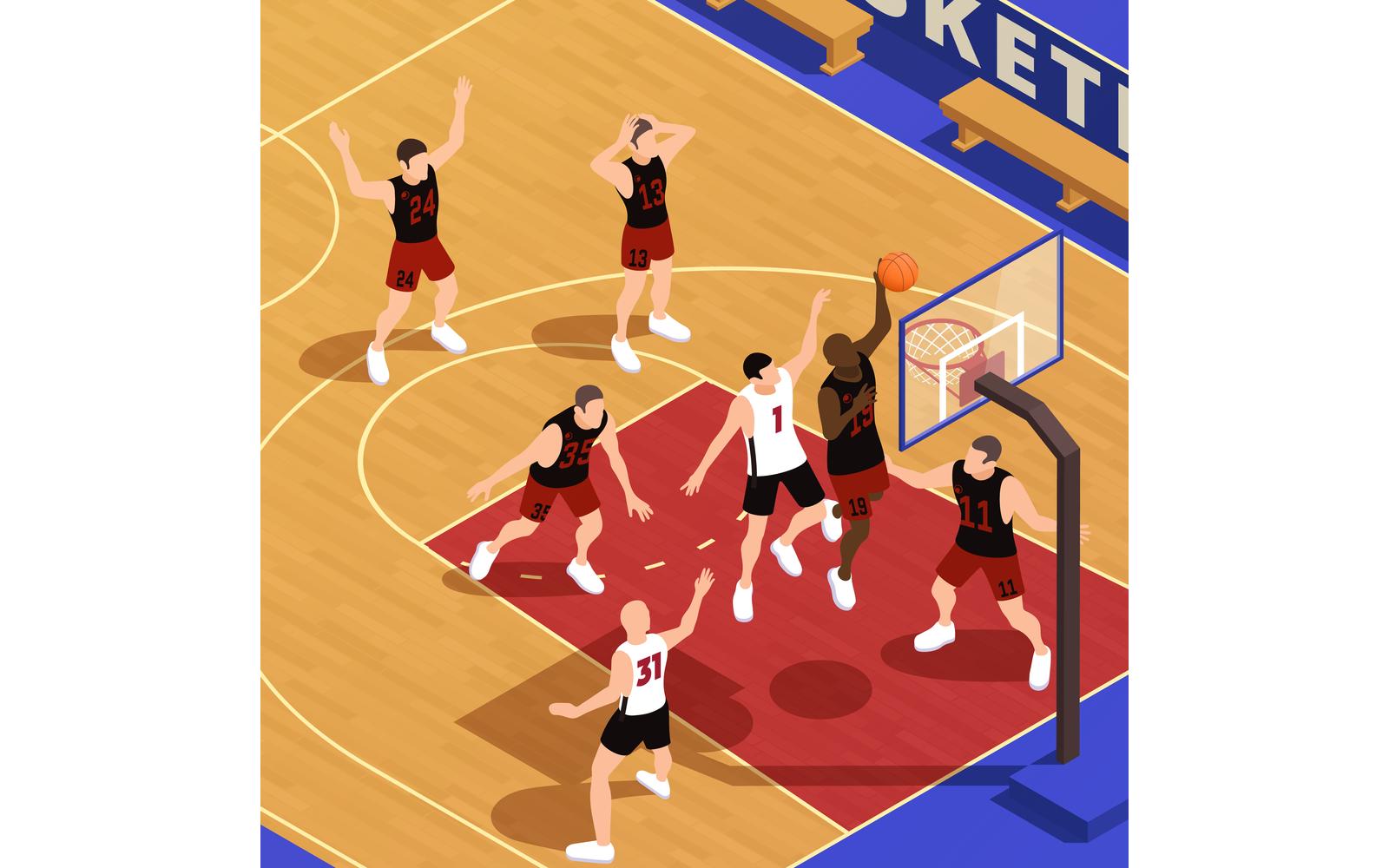 Basketball Isometric 2 Vector Illustration Concept