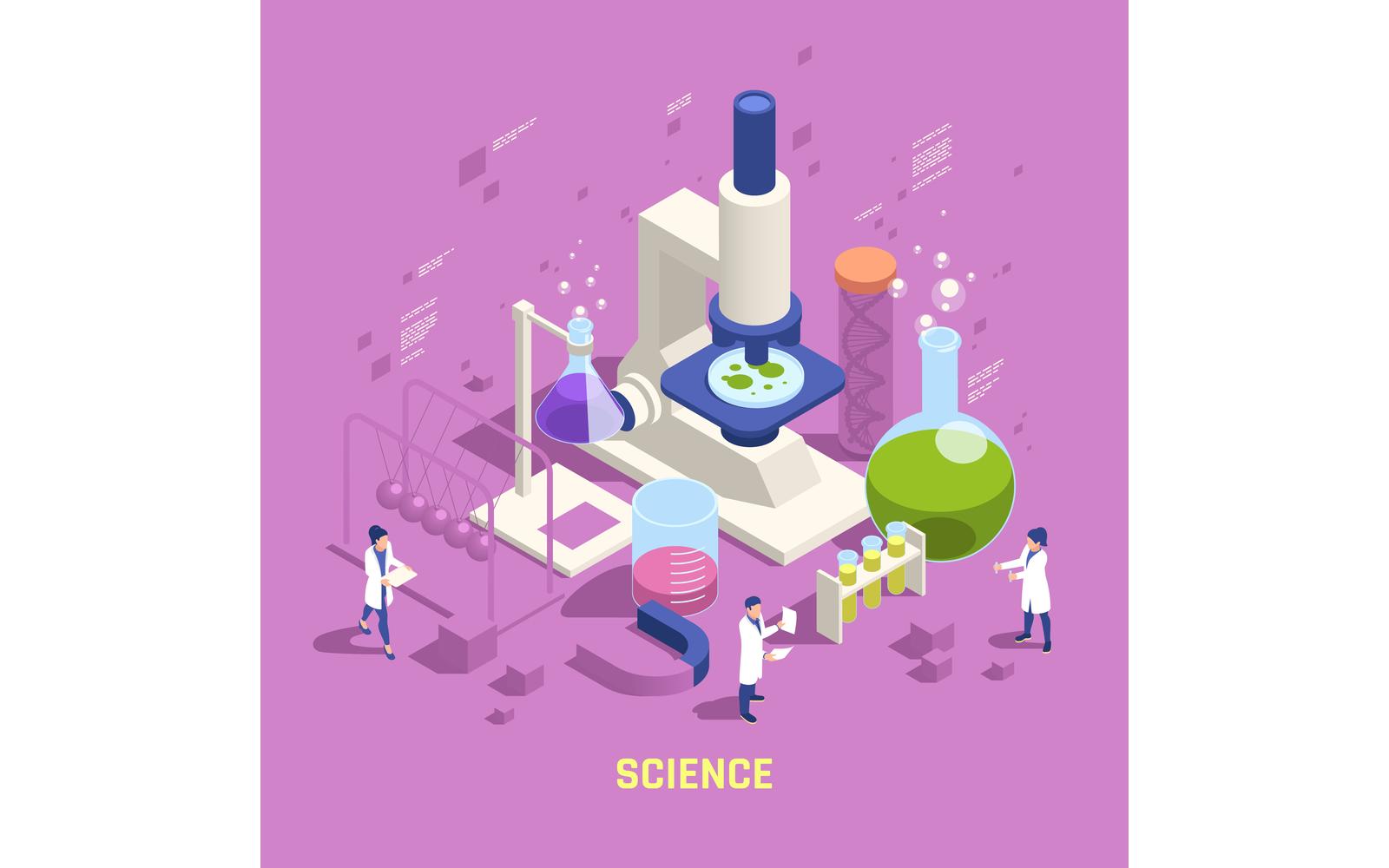 Stem Education Isometric 2 Vector Illustration Concept