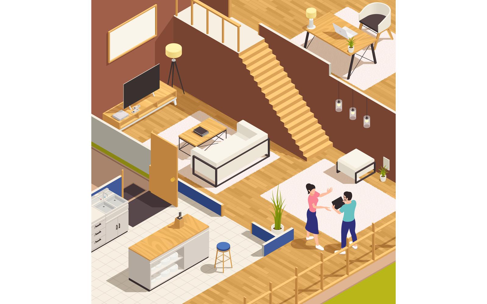 Interior Designer Isometric 3 Vector Illustration Concept