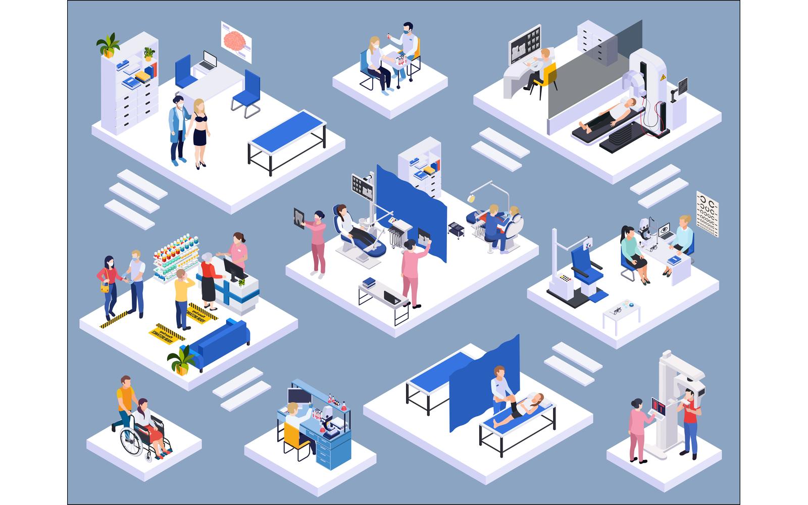 Stomatology Dentistry Dental Care Isometric 3 Vector Illustration Concept