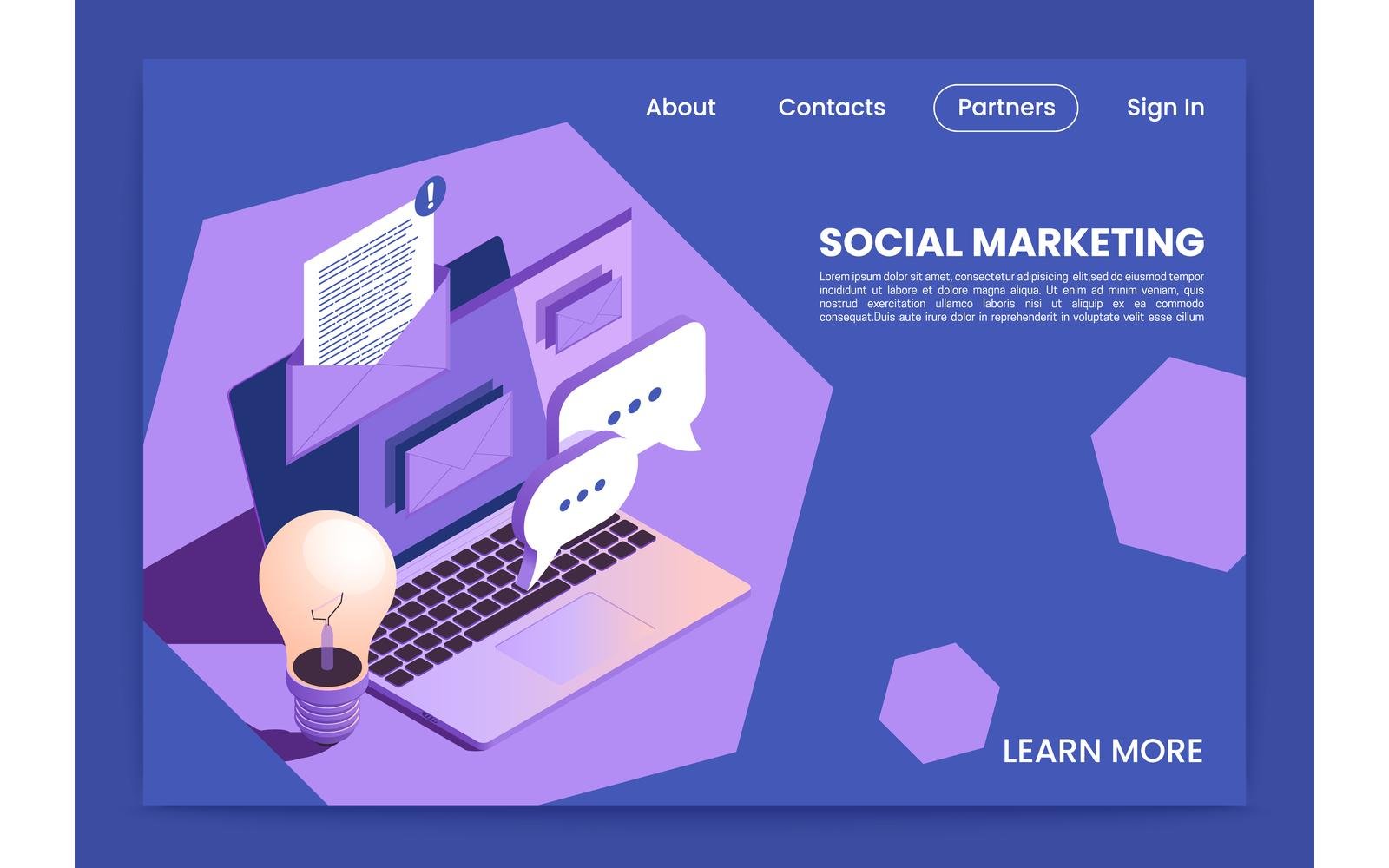 Social Marketing Isometric Vector Illustration Concept