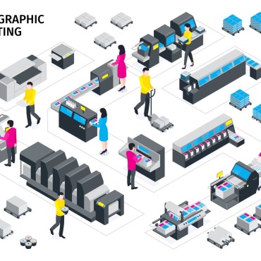 Polygraphy Printer Illustrations Templates 203869