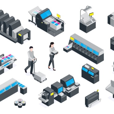 Polygraphy Printer Illustrations Templates 203870