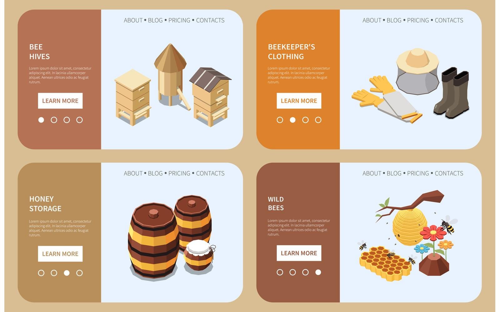 Apiary Honey Production Isometric 2 Vector Illustration Concept