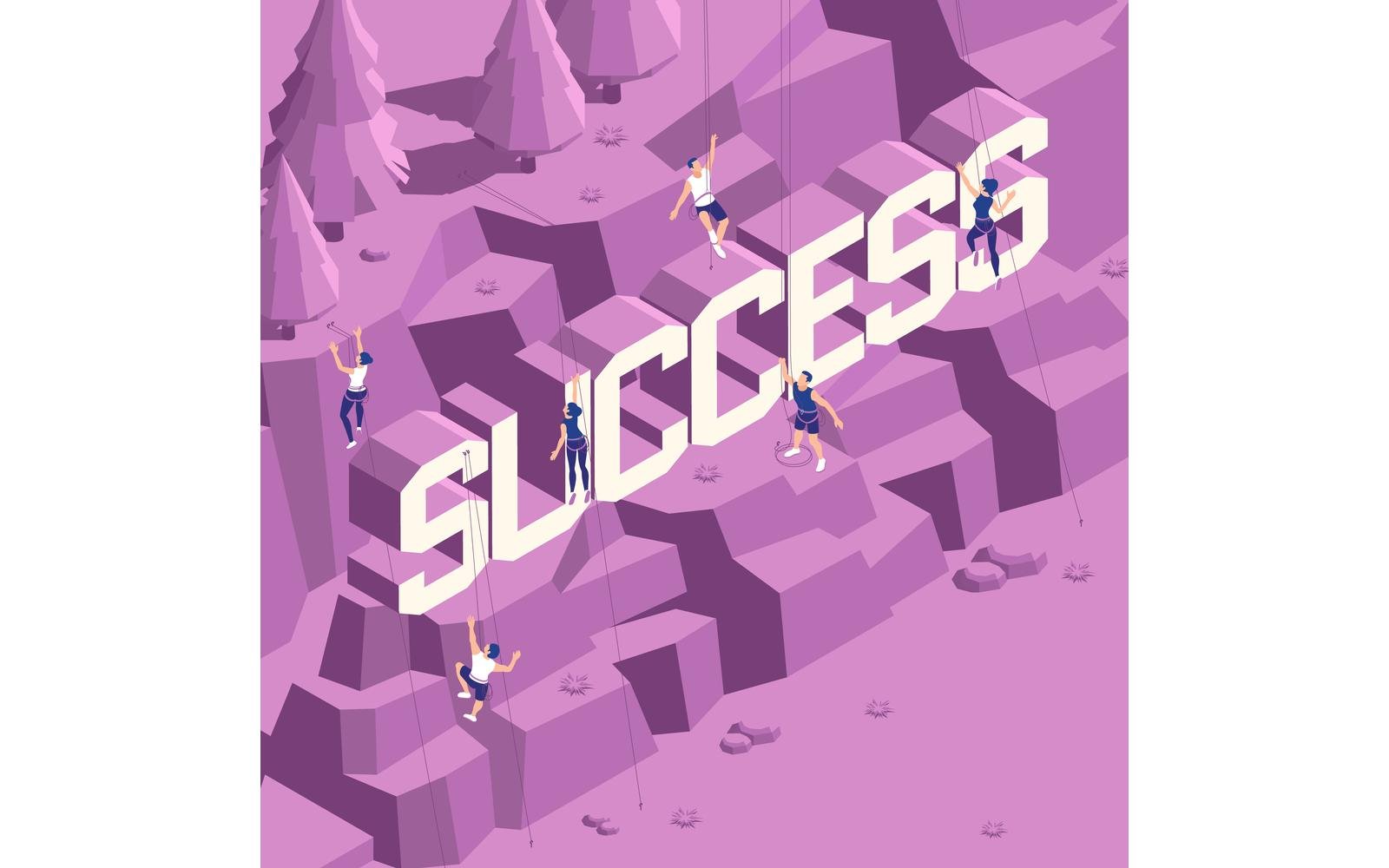 Sport Climbing Isometric 3 Vector Illustration Concept