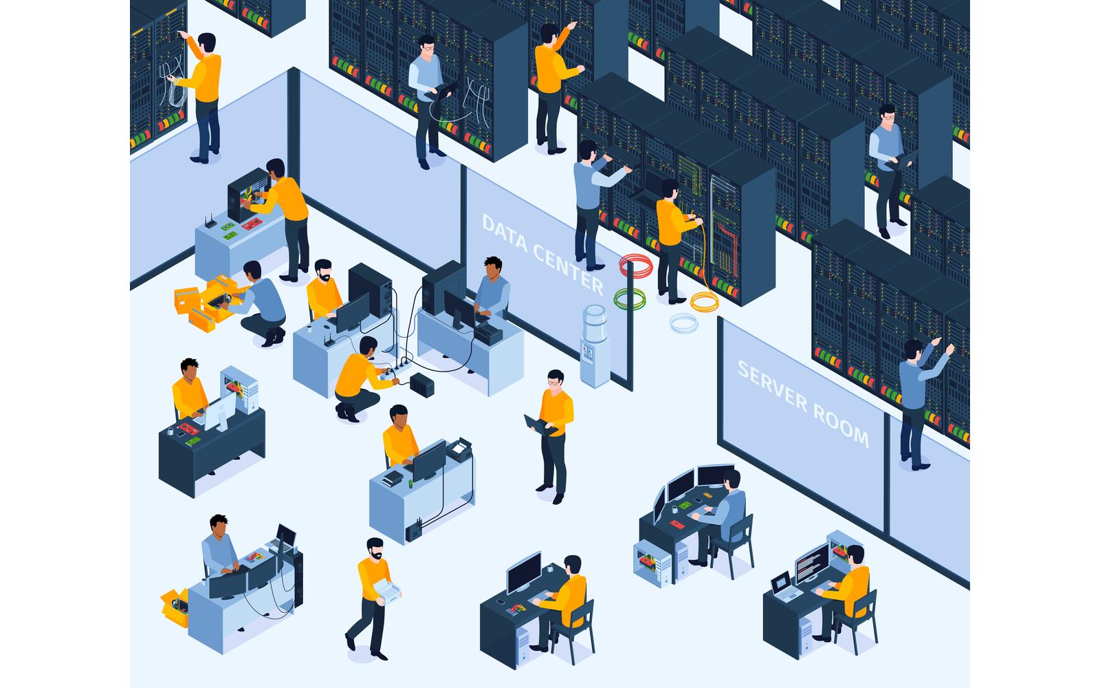 Isometric System Administrator Illustration Vector Illustration Concept