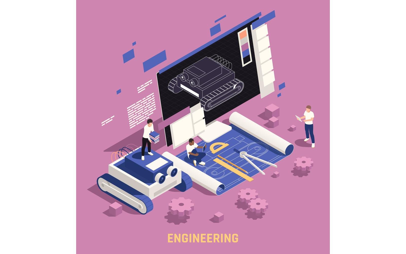 Stem Education Isometric 3 Vector Illustration Concept