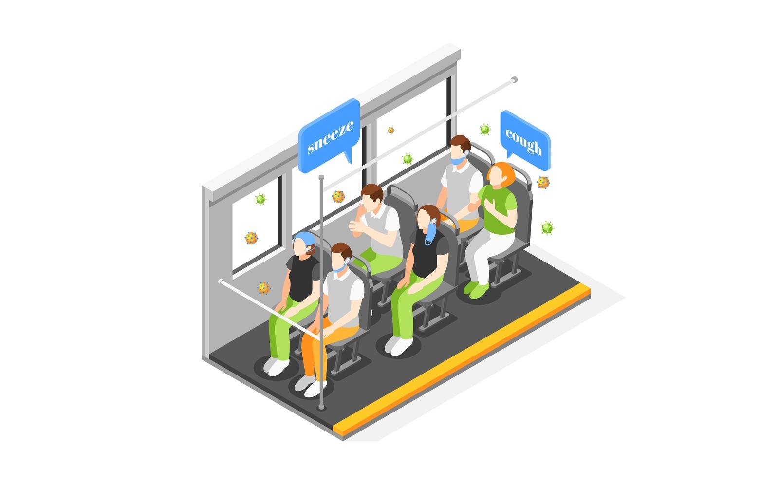 Public Transport Problems Isometric Composition 3 Vector Illustration Concept