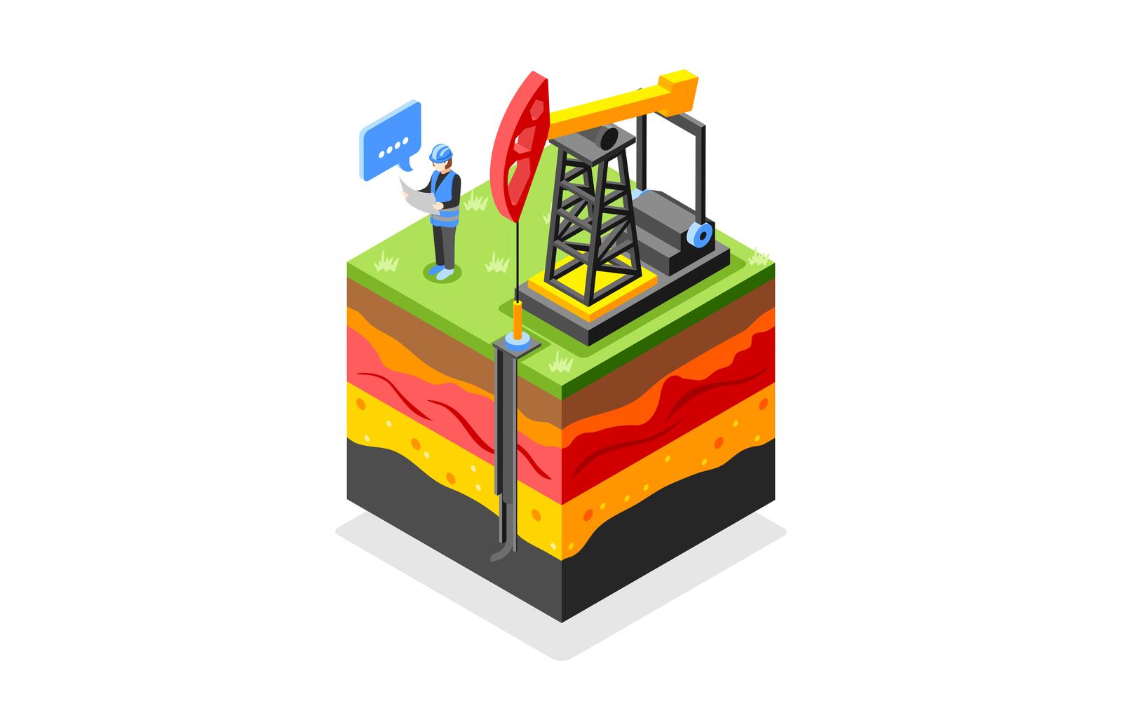 Geodesy Isometric Composition 3 Vector Illustration Concept