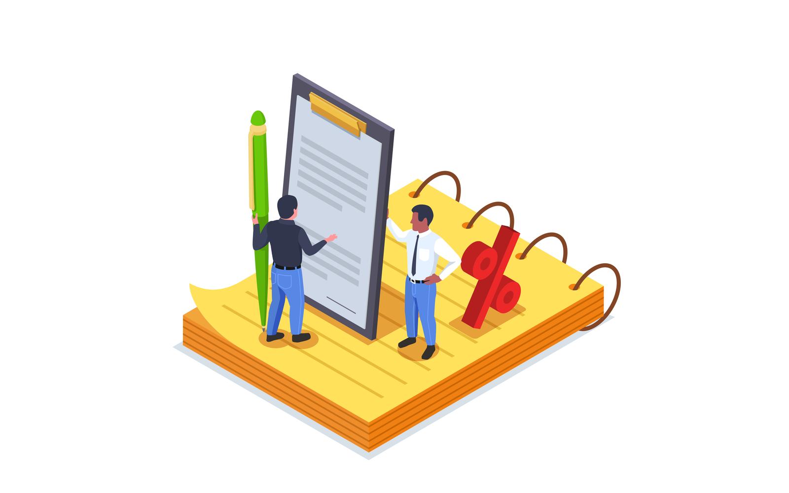 Financial Education Literacy Isometric 4 Vector Illustration Concept