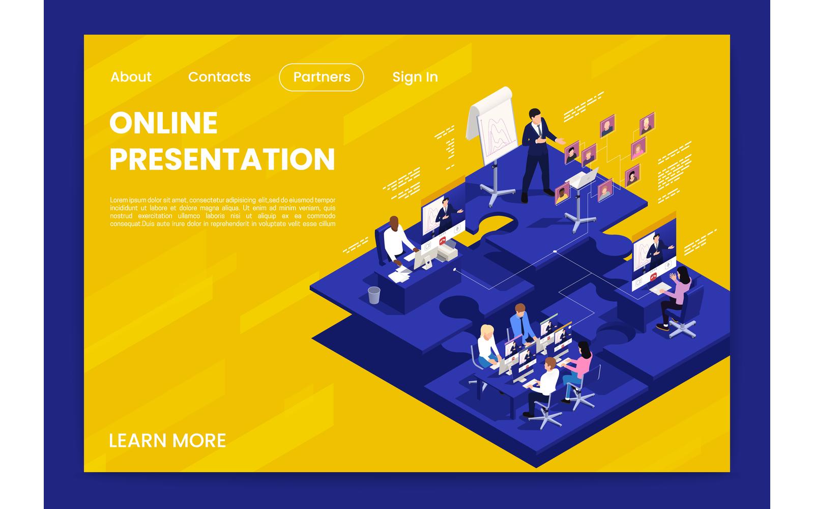 Presentation Meeting Isometric Vector Illustration Concept