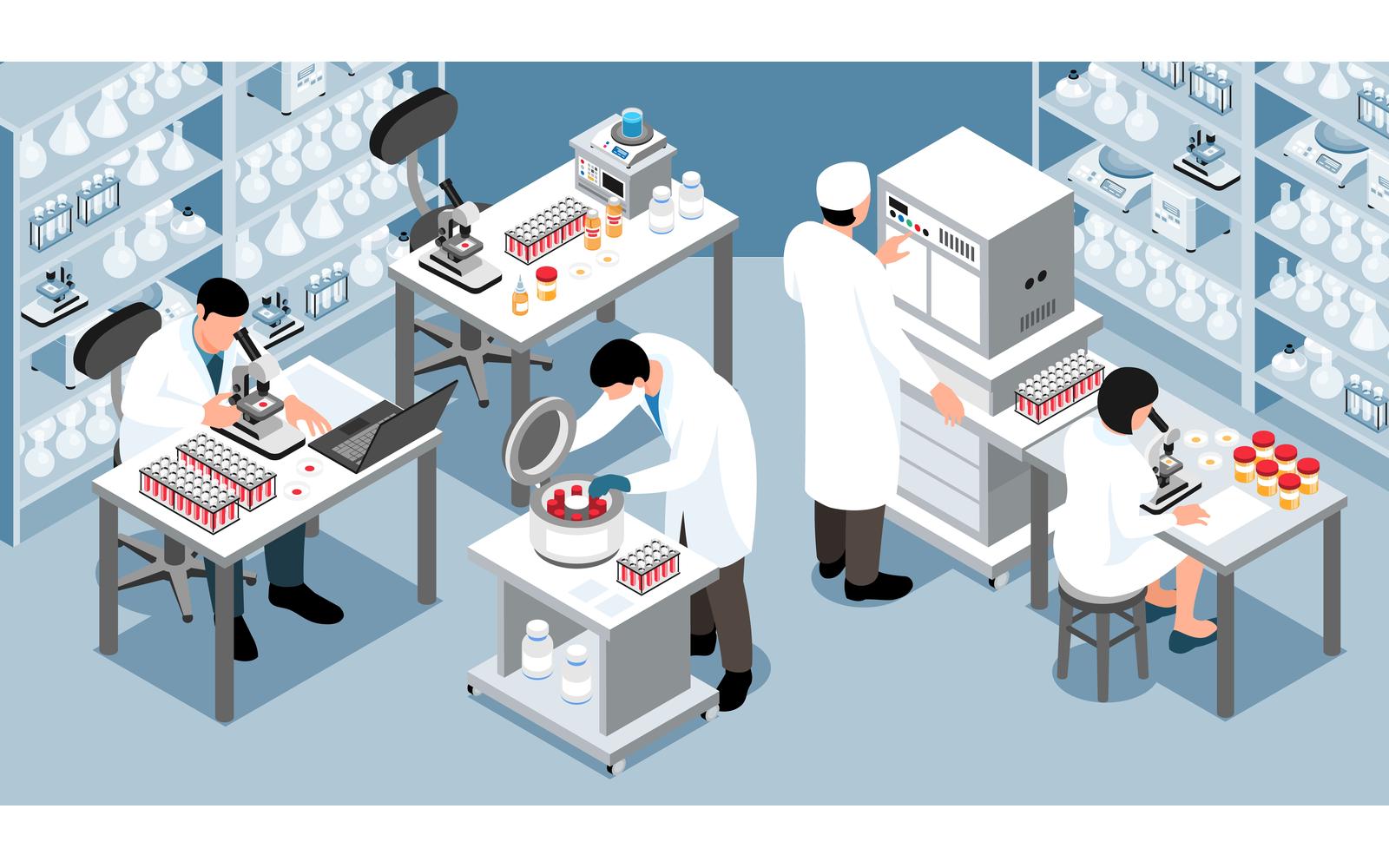 Isometric Laboratory Diagnostic Horizontal Illustration Vector Illustration Concept