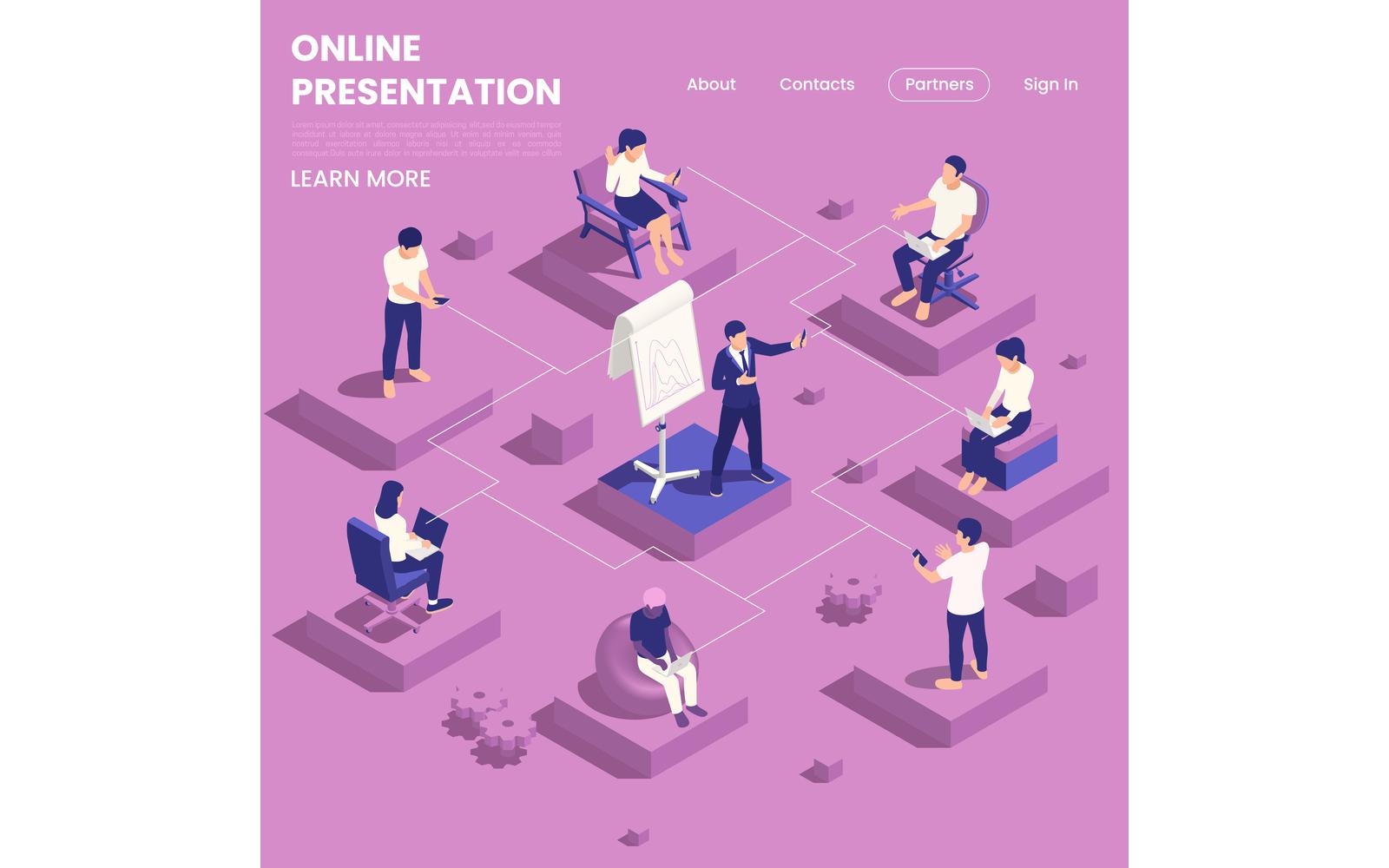 Presentation Meeting Isometric 5 Vector Illustration Concept