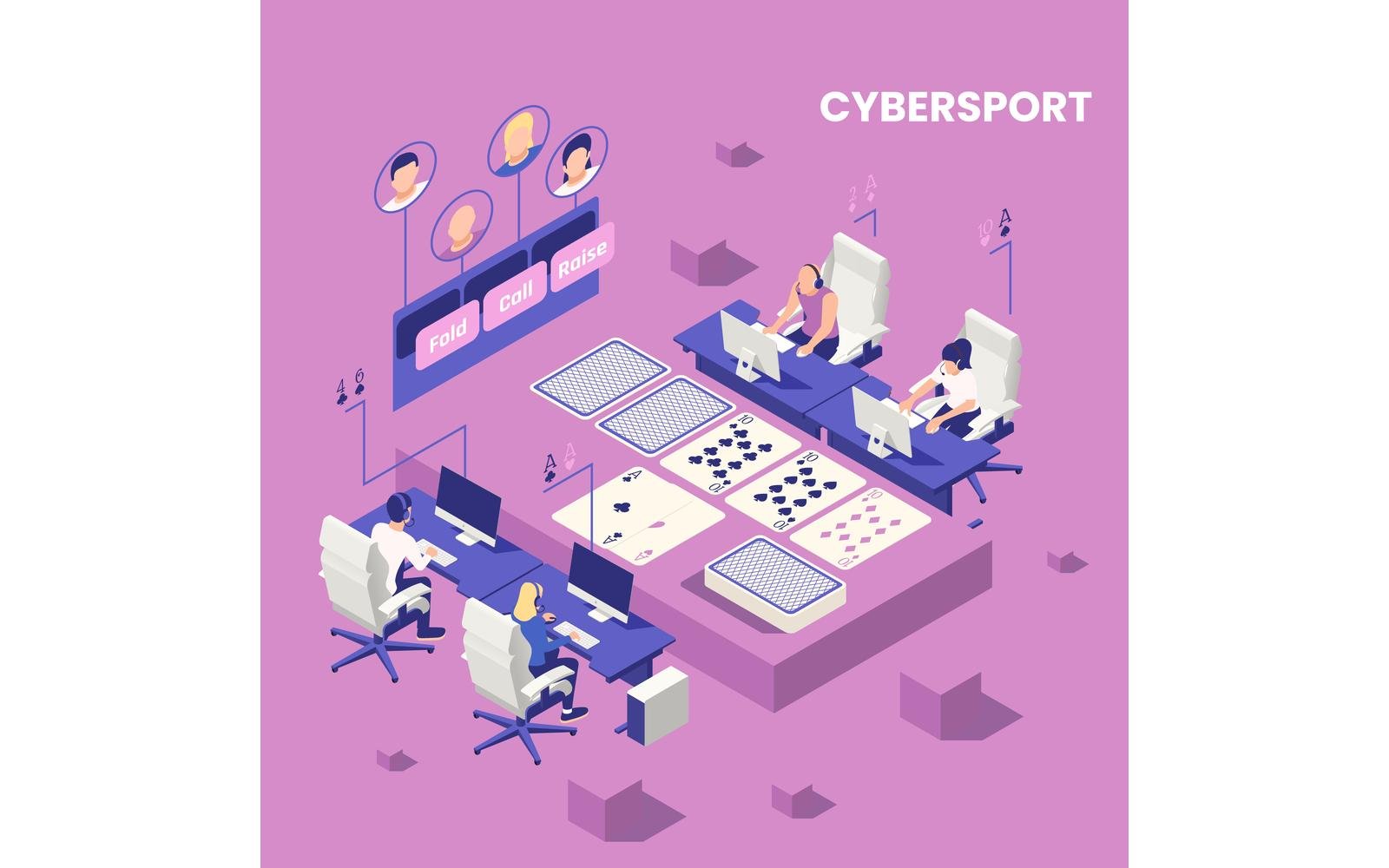 Cyber Sport E-Sport Isometric 4 Vector Illustration Concept