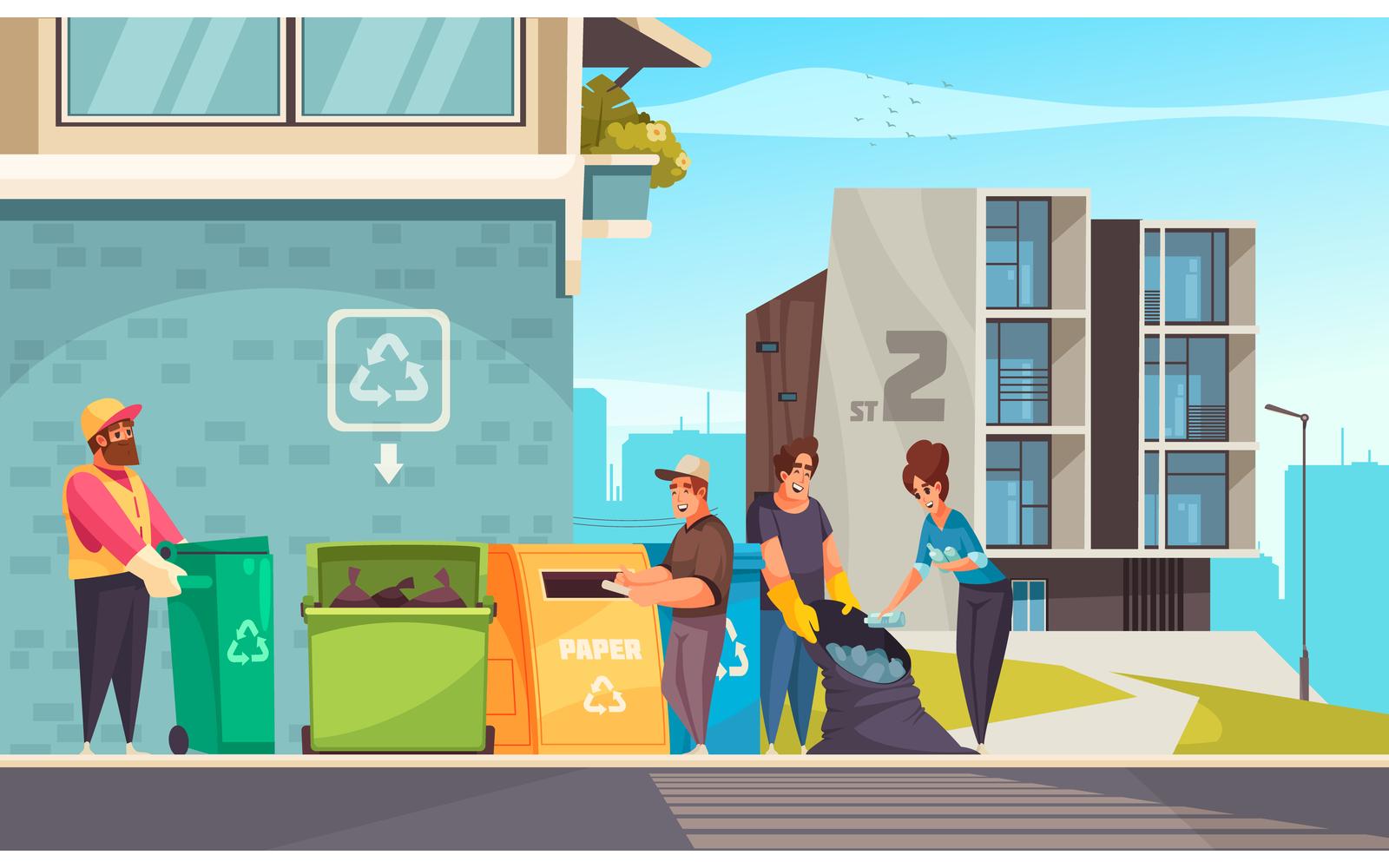 Garbage Boxex Vector Illustration Concept