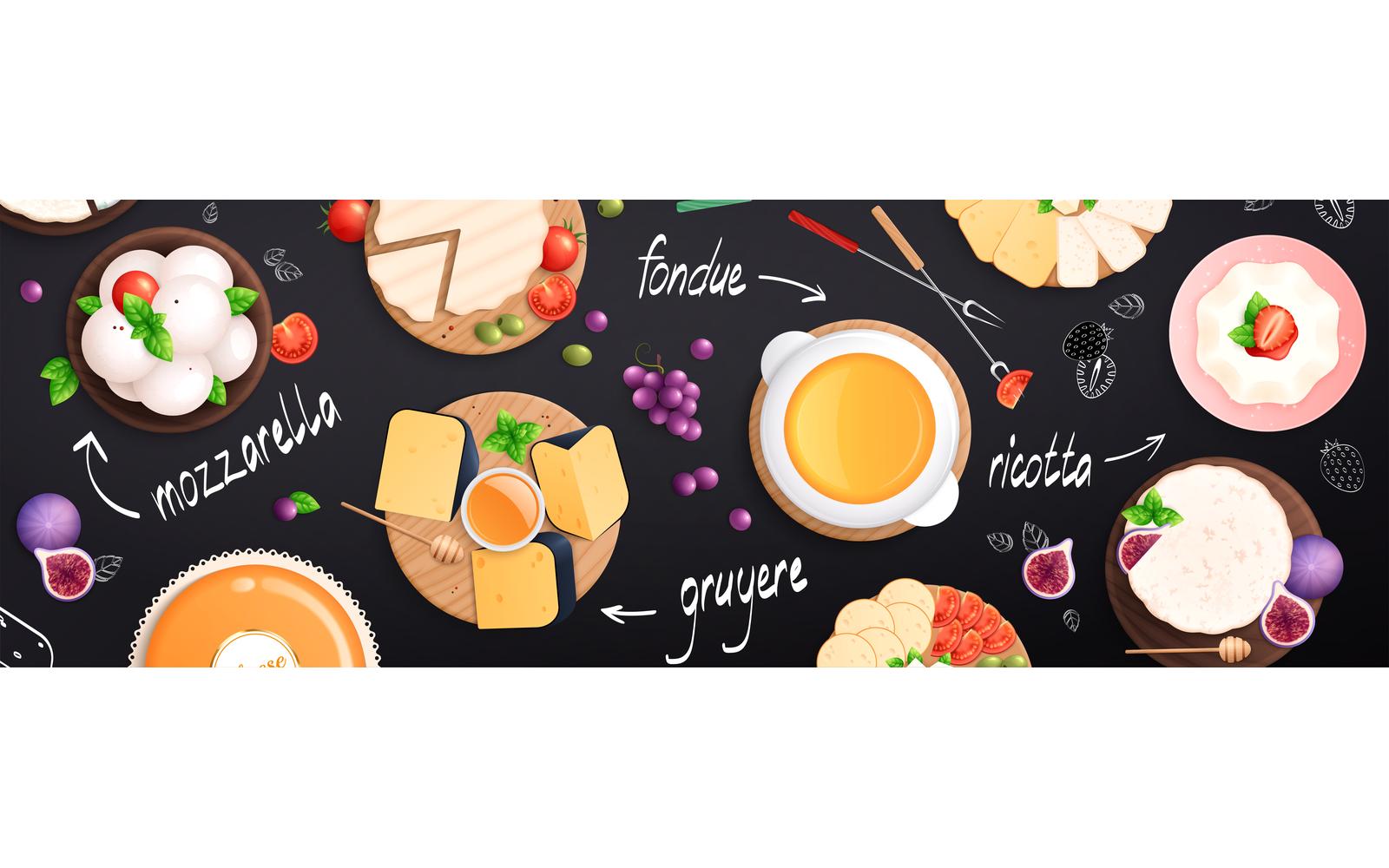 Cheese Flat Background Vector Illustration Concept