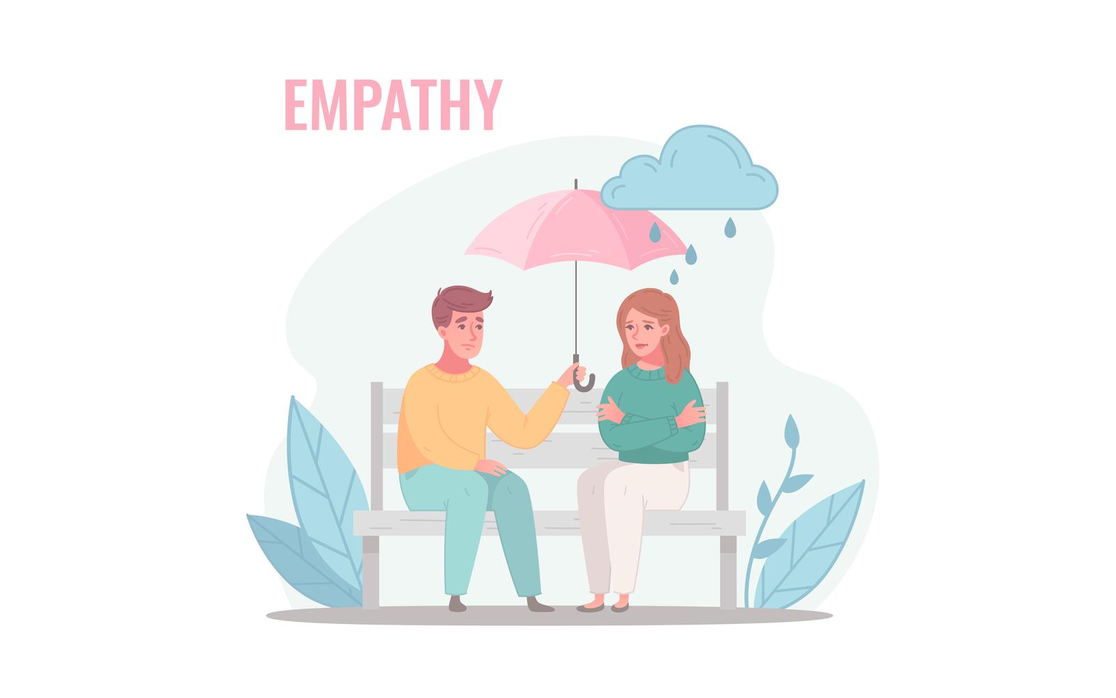 Empathy Characters Cartoon Vector Illustration Concept