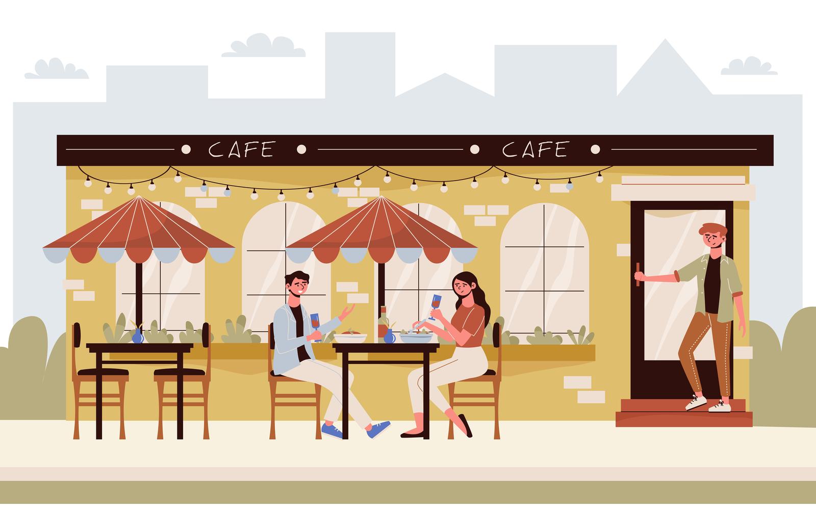 Cafe Illustration Vector Illustration Concept