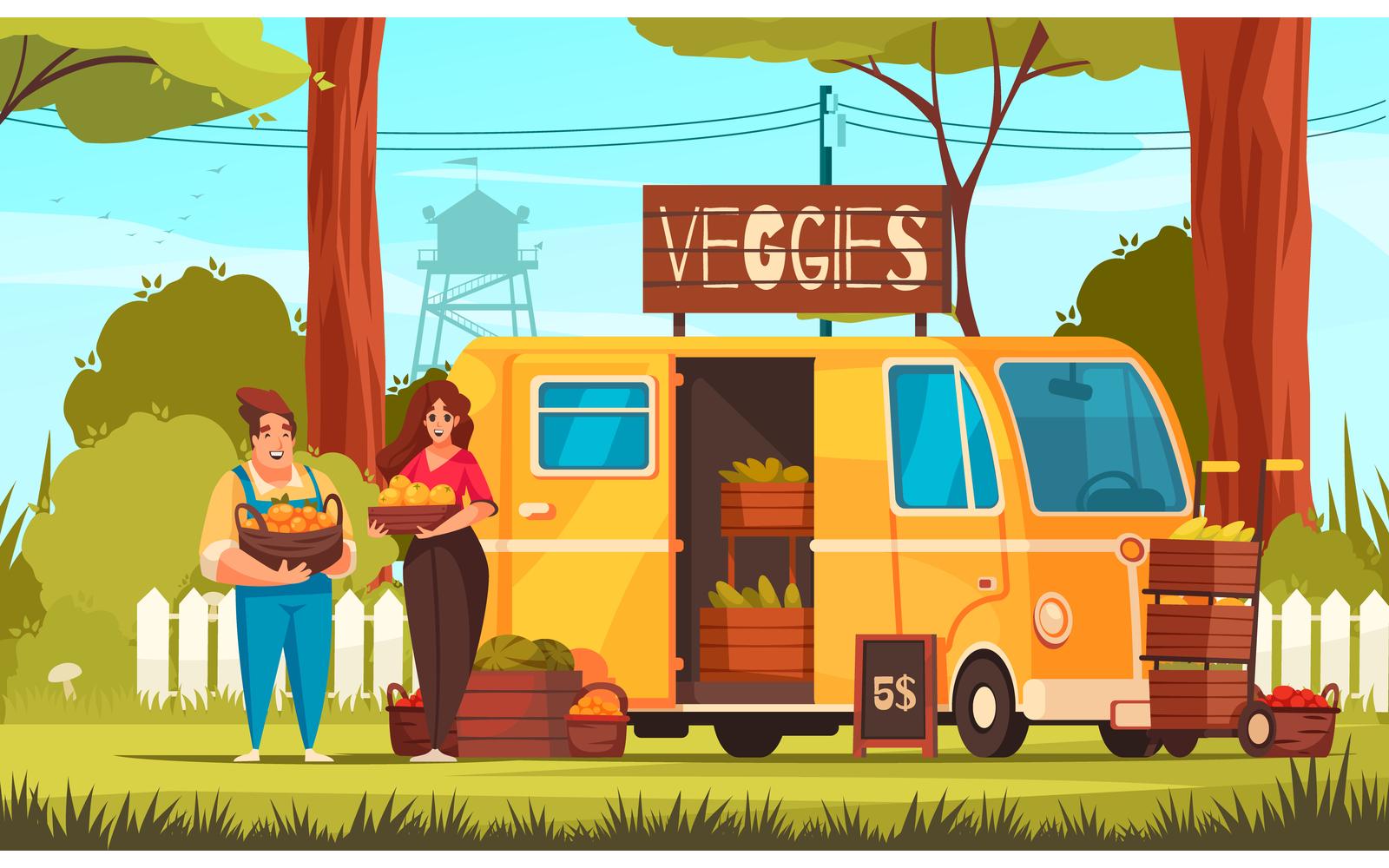 Local Farmers Vector Illustration Concept