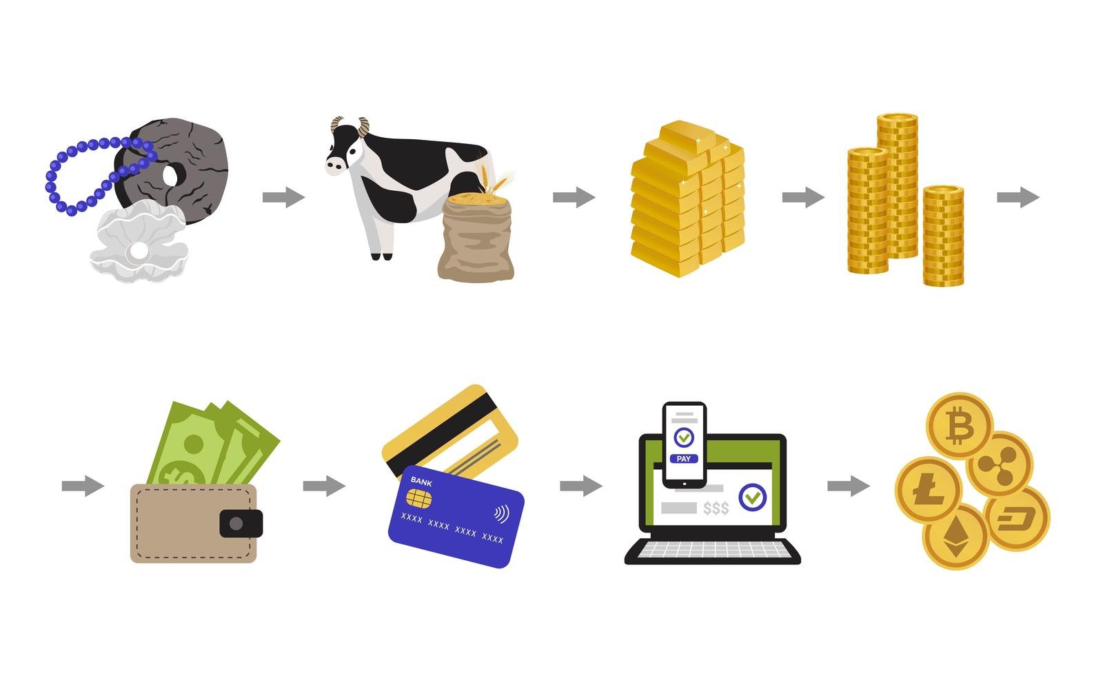 Evolution Money Progress Vector Illustration Concept